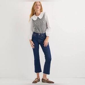 J. Crew Women's Billie Demi Boot Crop Jeans with Raw Hem and Stretch Size 24